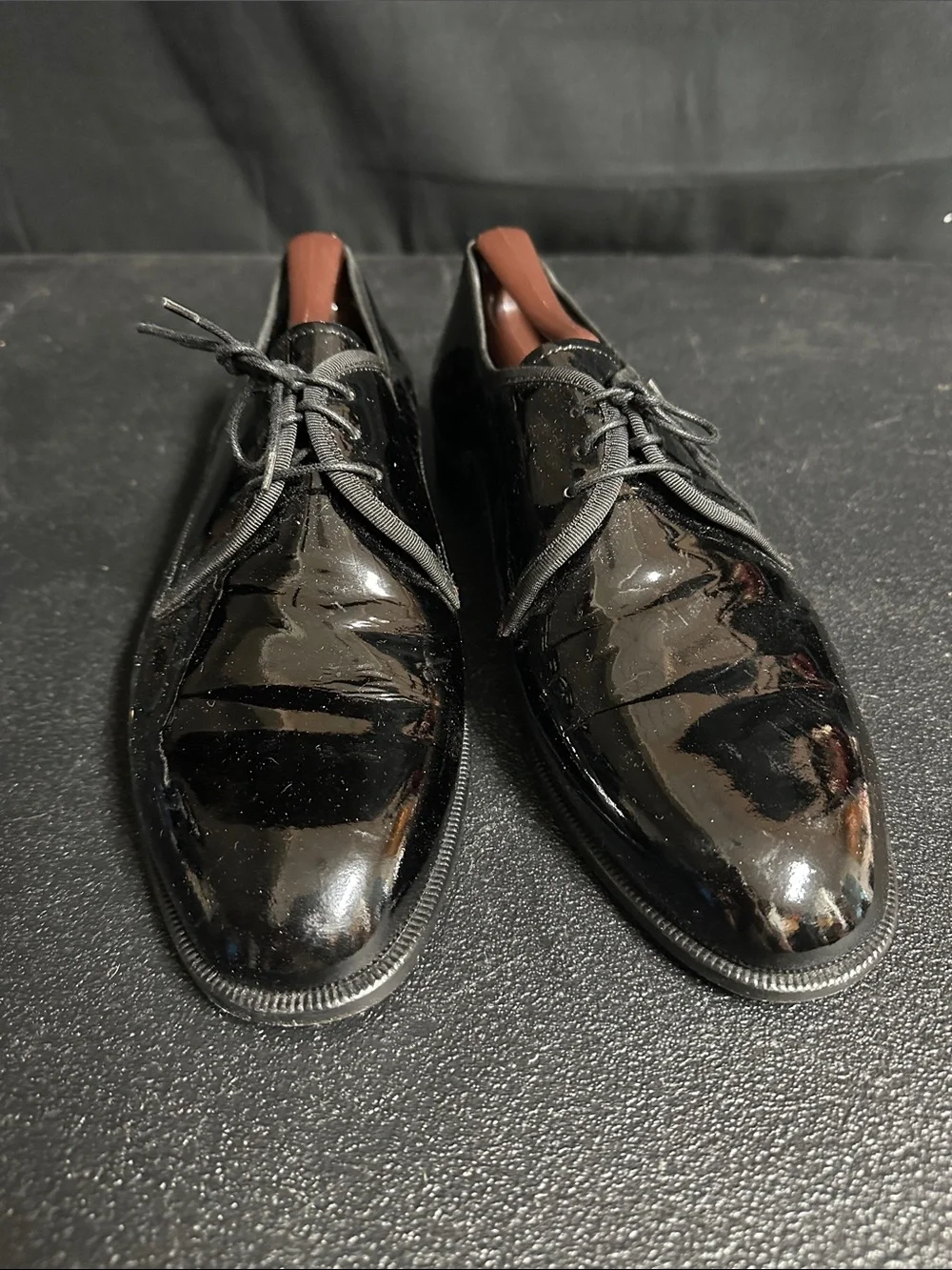 Vito Rufolo Classic Black Patent Leather Men's Dress Oxfords 8.5